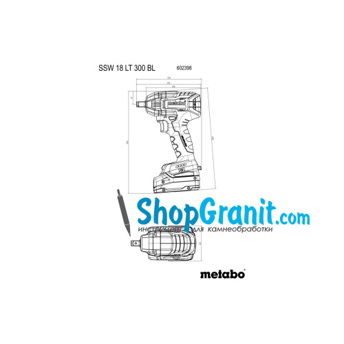 Акумуляторний ударний гайковерт Metabo SSW 18 LT 300 BL (602398850)