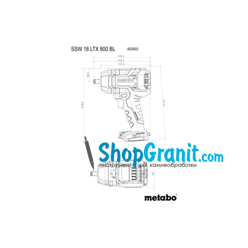 Акумуляторний ударний гайковерт Metabo SSW 18 LTX 800 BL (602403840)