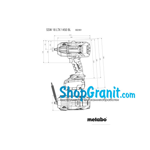 Акумуляторний ударний гайковерт Metabo SSW 18 LTX 1450 BL (602401660)