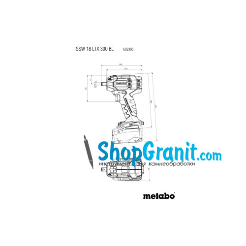 Акумуляторний ударний гайковерт Metabo SSW 18 LTX 300 BL (602395650)
