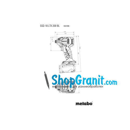 Акумуляторний ударний гайковерт Metabo SSD 18 LTX 200 BL (602396840)