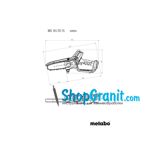 Акумуляторна пила по дереву Metabo MS 18 LTX 15 (600856850)