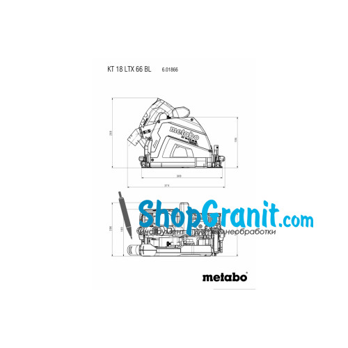 Акумуляторна заглибна циркулярна пилка Metabo KT 18 LTX 66 BL Set (691172840)