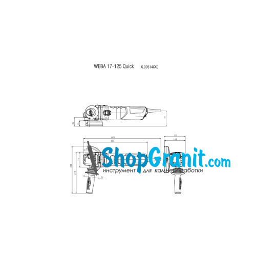 Кутова шліфмашина (болгарка) Metabo WEBA 17-125 Quick (600514000)