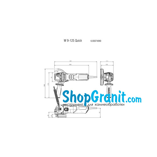 Кутова шліфмашина (болгарка) Metabo W 9-125 Quick (600374000)