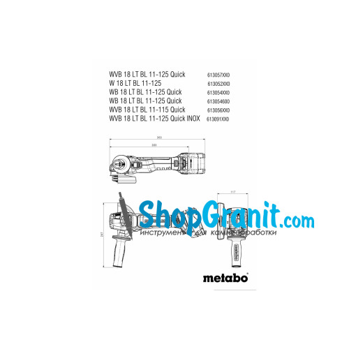 Акумуляторна кутова шліфмашина (болгарка) Metabo W 18 LT BL 11-125 (613052510)