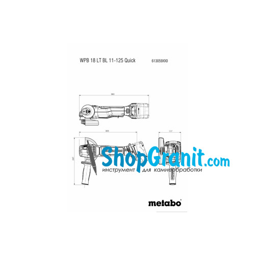 Акумуляторна кутова шліфмашина (болгарка) Metabo WPB 18 LT BL 11-125 Quick (613059850)