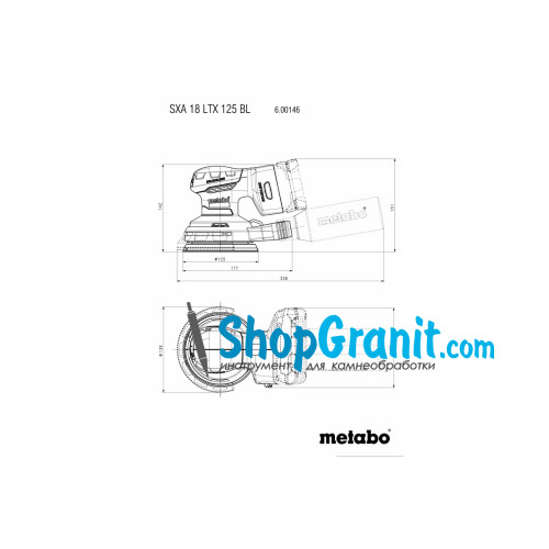 Акумуляторна ексцентрикова шліфмашина Metabo SXA 18 LTX 125 BL (600146840)