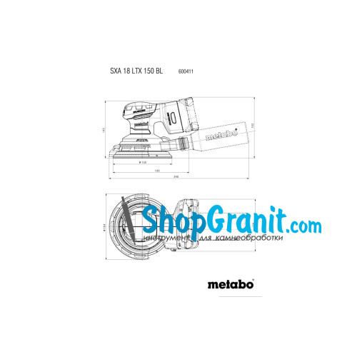 Акумуляторна ексцентрикова шліфмашина Metabo SXA 18 LTX 150 BL (600411850)