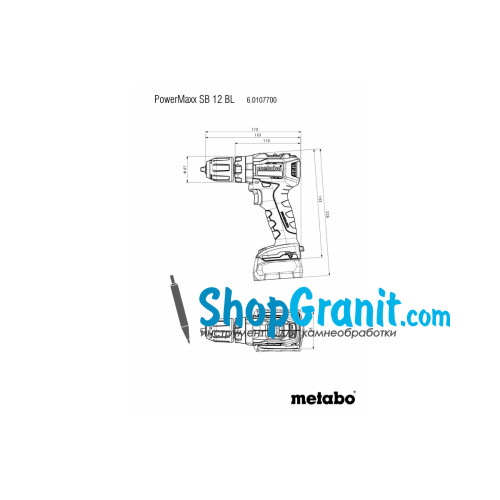 Акумуляторний ударний дриль Metabo PowerMaxx SB 12 BL (601077500)