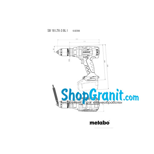 Акумуляторний ударний дриль Metabo SB 18 LTX-3 BL I (602356650)
