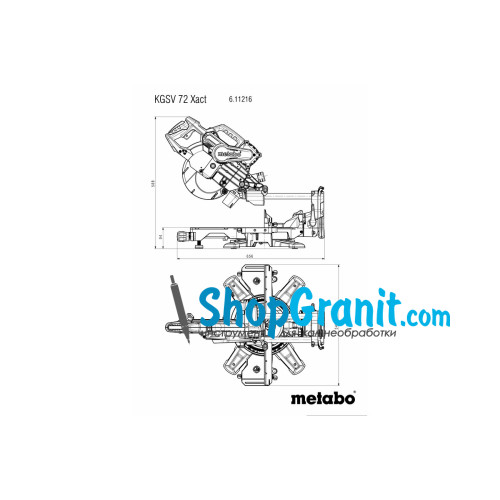 Торцювальна пила Metabo KGSV 72 Xact (611216000)