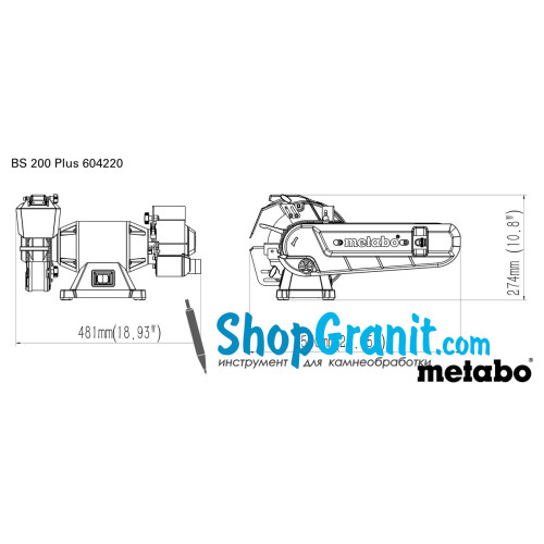 Комбінований стрічково-шліфувальний верстат Metabo BS 200 Plus (604220000)