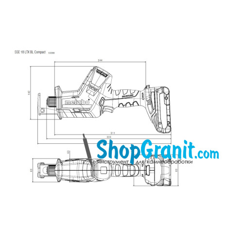 Акумуляторна шабельна пила Metabo SSE 18 LTX BL Compact (602366850)