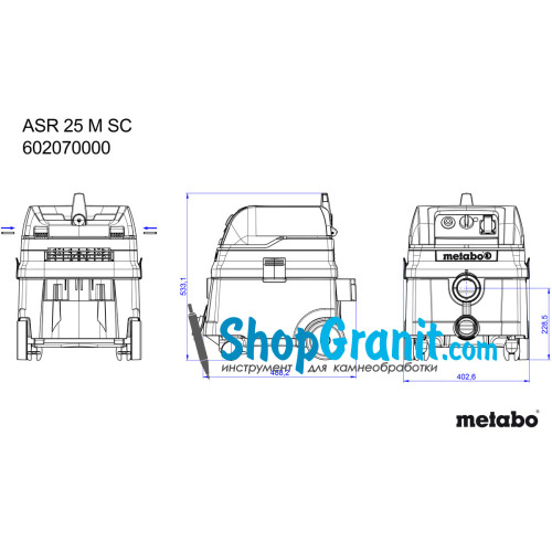 Універсальний пилосос Metabo ASR 25 M SC (602070000)