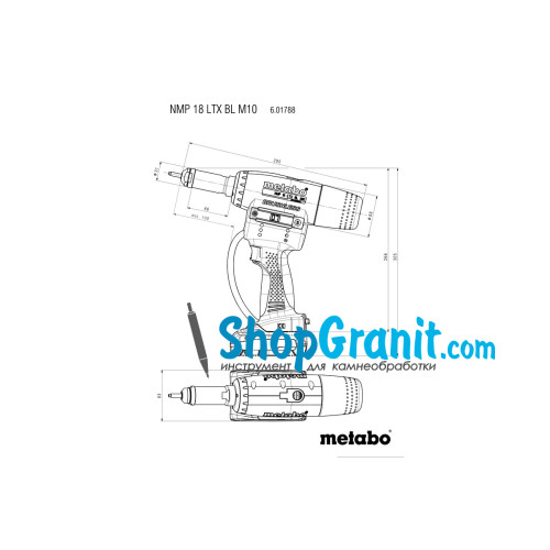Акумуляторний заклепувальний пістолет Metabo NMP 18 LTX BL M10 (601788850)
