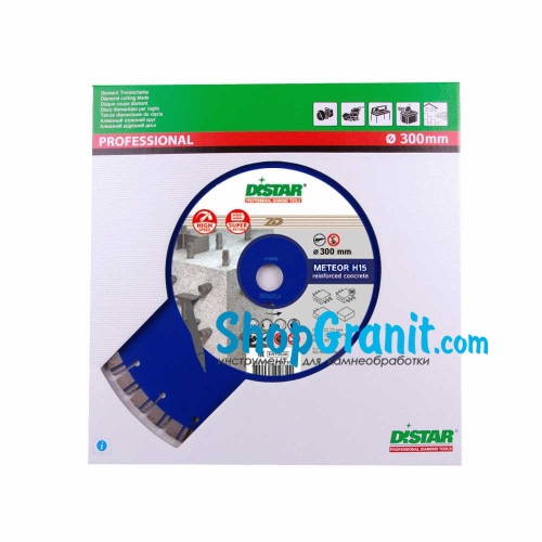 Алмазный отрезной круг, диск DiStar 1A1RSS/C3-W 300x2,8/1,8x15x25,4-42 F4 Meteor H15 -12385055023- Бетон высокоармированный