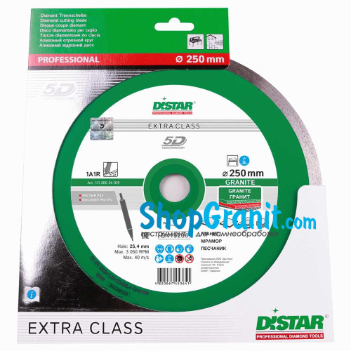 Алмазний вiдрiзний круг, диск DiStar 1A1R 250x1,6x10x25,4 Granite -11120034019- Мармур, Граніт