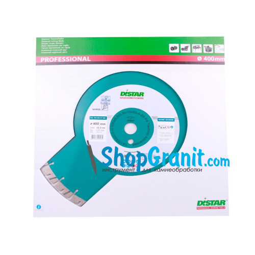 Круг алмазный отрезной Distar 1A1RSS/C3 400x3,5/2,5x15x25,4-(11,5)-28-HIT Technic Advanced -14320347026- Гранит, Бетон неармированный, Бетон армированный, Тротуарная плитка