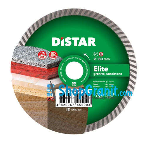 Круг алмазний вiдрiзний Distar Turbo 180x2,4x9x22,23 Elite -10115023014- Граніт, Мармур