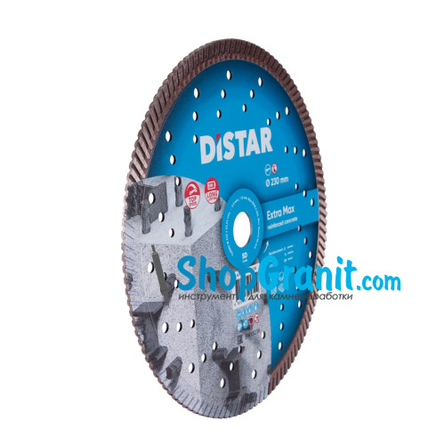 Круг алмазний вiдрiзний Distar Turbo 232x2,5x12x22,23 Extra Max -10115027018- Цегла, Клінкер, черепиця, Бетон високоармований, Бетон армований, Тротуарна плитка