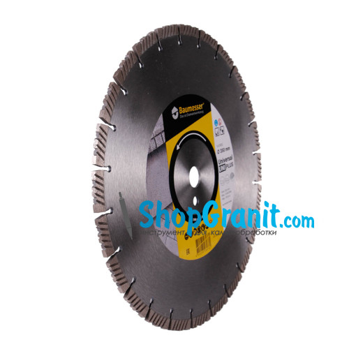 Круг алмазний вiдрiзний 1A1RSS/C3 350x3,5/2,5x10x25,4-11,5-24 HIT Baumesser Uni PLUS -910420129024- Цегла, Бетон неармований, Тротуарна плитка