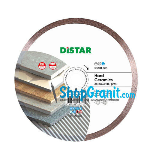 Круг алмазний вiдрiзний Distar 1A1R 250x1,6/1,2x10x25,4 Hard ceramics -11120048019- Кераміка, Керамограніт
