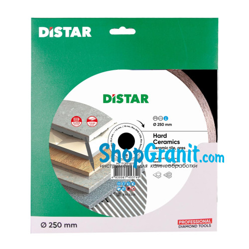 Круг алмазний вiдрiзний Distar 1A1R 250x1,6/1,2x10x25,4 Hard ceramics -11120048019- Кераміка, Керамограніт