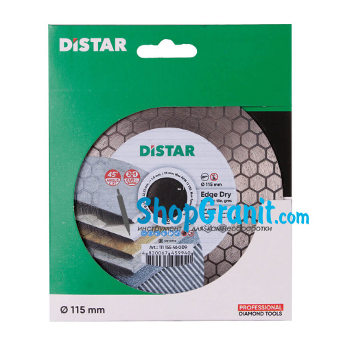 Круг алмазный отрезной Distar 1A1R 115x1,6/1,2x25x22,23 Edge Dry -11115546009- Керамогранит,