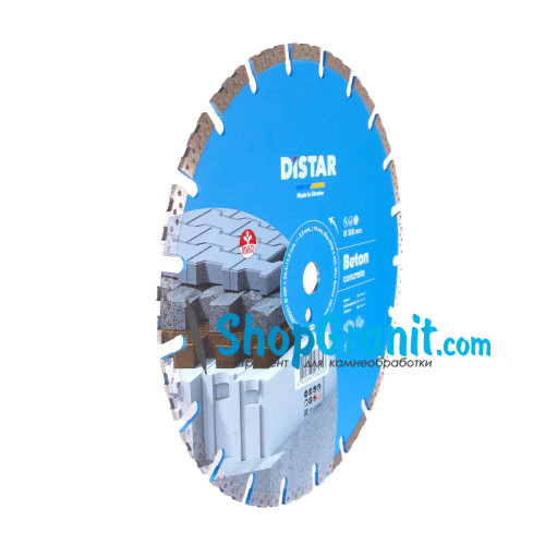 Круг алмазний вiдрiзний Distar 1A1RSS/C1 350x3,5/2,5x10x25,4-11,5-21 HIT Beton -10170085389- Бетон неармований, Тротуарна плитка