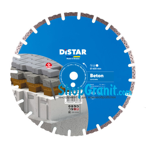 Круг алмазный отрезной Distar 1A1RSS/C1 400x3,5/2,5x10x25,4-11,5-24 HIT Beton -10170085425- Бетон неармированный, Тротуарная плитка