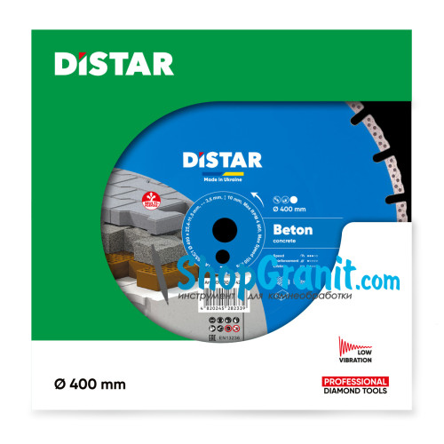 Круг алмазный отрезной Distar 1A1RSS/C1 400x3,5/2,5x10x25,4-11,5-24 HIT Beton -10170085425- Бетон неармированный, Тротуарная плитка