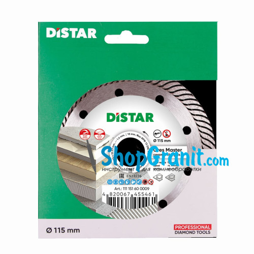 Круг алмазный отрезной Distar 1A1R 115x1,4/1,0x10x22,23 Gres Master -11115160009- Керамогранит,