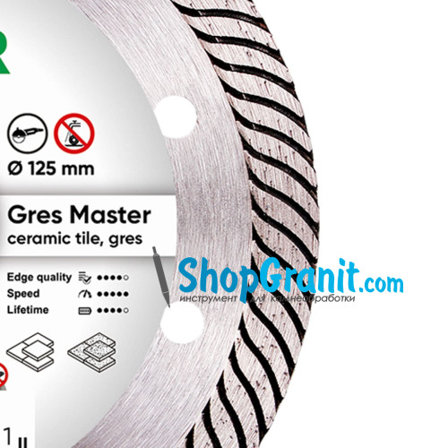 Круг алмазный отрезной Distar 1A1R 125x1,4/1,0x10x22,23 Gres Master -11115160010- Керамогранит,