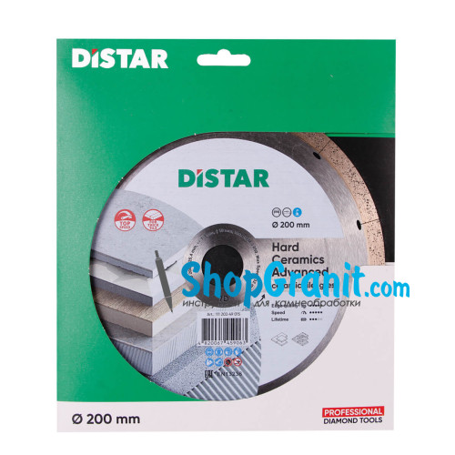 Круг алмазний вiдрiзний Distar 1A1R 200x1,3x10x25,4 Hard ceramics Advanced -11120349015- Граніт, Керамограніт, Кераміка, Дектон