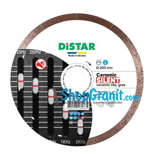 Круг алмазный отрезной Distar 1A1R 200x1,4x10x25,4 Ceramic Silent -10170516019- Гранит, Керамогранит, Керамика