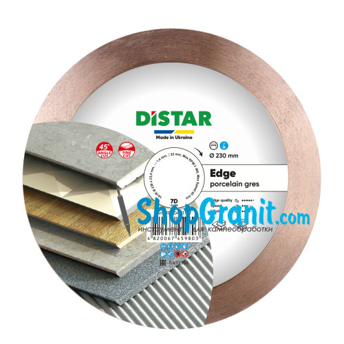 Круг алмазный отрезной Distar 1A1R 230x1,4/1/1,6x25x25,4 Edge -11120421017- Керамогранит, Керамика, Мрамор