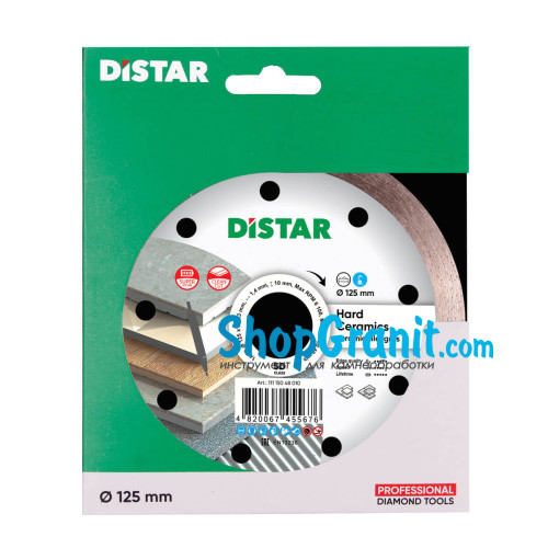 Круг алмазний вiдрiзний Distar 1A1R 125x1,4/1,0x10x22,23 Hard ceramics -11115048010- Кераміка, Керамограніт