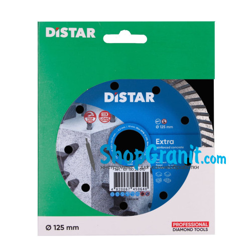 Круг алмазний вiдрiзний Distar Turbo 125x2,2x10x22,23 Extra -10115028010- Цегла, Бетон високоармований, Бетон армований