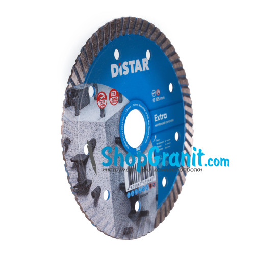 Круг алмазний вiдрiзний Distar Turbo 125x2,2x10x22,23 Extra -10115028010- Цегла, Бетон високоармований, Бетон армований