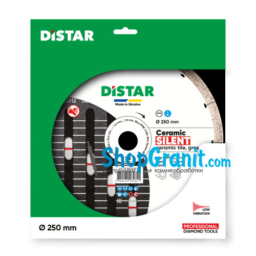 Круг алмазный отрезной Distar 1A1R 250x1,8x10x25,4 Ceramic Silent -10170516021- Гранит, Керамогранит, Керамика