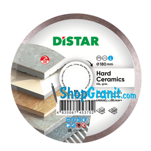 Круг алмазний вiдрiзний Distar 1A1R 180x1,4/1,0x8,5x25,4 Hard ceramics -11120048014- Кераміка, Керамограніт