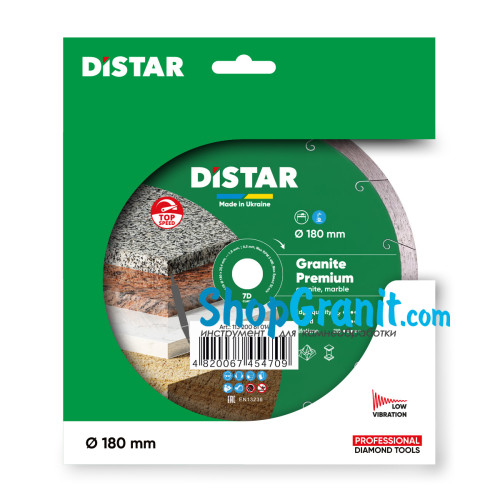 Круг алмазний вiдрiзний Distar 1A1R 180x1,6x8,5x25,4 Granite Premium -11320061014- Граніт, Мармур