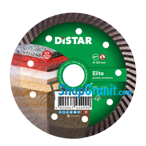 Круг алмазний вiдрiзний Distar Turbo 125x2,2x10x22,23 Elite -10115023010- Граніт, Мармур