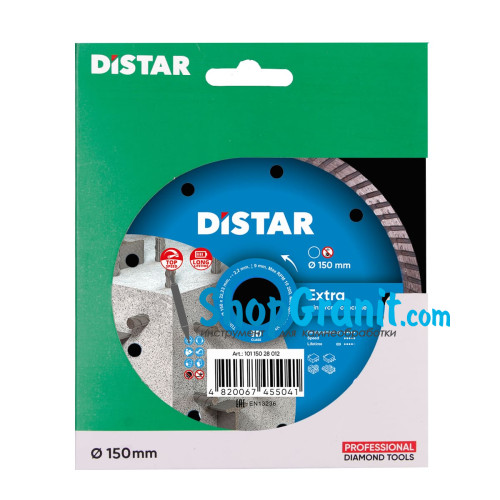 Круг алмазний вiдрiзний Distar Turbo 150x2,2x9x22,23 Extra -10115028012- Цегла, Бетон високоармований, Бетон армований