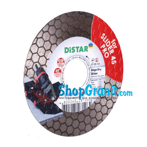 Круг алмазный отрезной Distar 1A1R 125x1,6/1,2x25x30 Edge Dry Slider -10115502020- Керамика, Керамогранит
