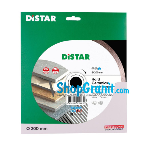 Круг алмазний вiдрiзний Distar 1A1R 200x1,6/1,2x10x25,4 Hard ceramics -11120048015- Кераміка, Керамограніт