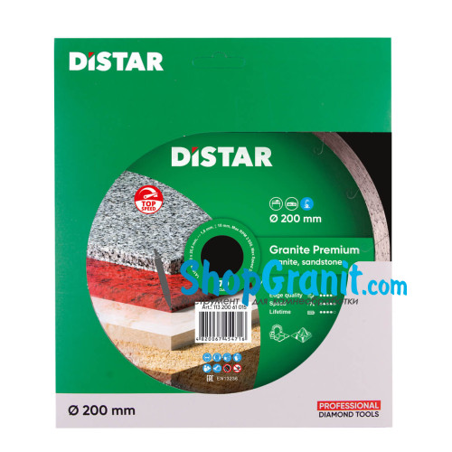 Круг алмазний вiдрiзний Distar 1A1R 200x1,8x10x25,4 Granite Premium -11320061015- Граніт, Мармур