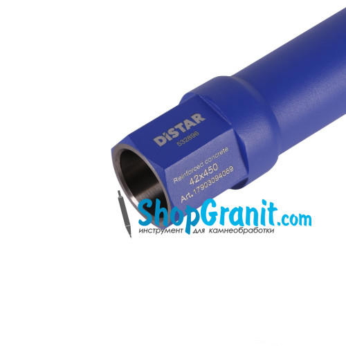 Свердло алмазне Distar DDS-W 42x450-4x1 1/4 UNC Reinforced concrete -17903094069- Бетон високоармований, Бетон армований
