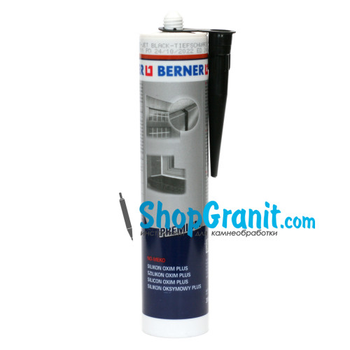 Силіконовий клей-герметик чорний BERNER Black Silikon Oxim Plus Premium